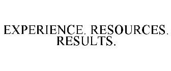 EXPERIENCE. RESOURCES. RESULTS.