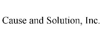 CAUSE AND SOLUTION, INC.