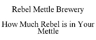 REBEL METTLE BREWERY HOW MUCH REBEL IS IN YOUR METTLE