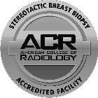 STEREOTACTIC BREAST BIOPSY ACCREDITED FACILITY ACR AMERICAN COLLEGE OF RADIOLOGY