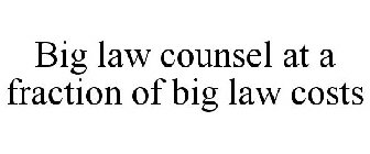 BIG LAW COUNSEL AT A FRACTION OF BIG LAW COSTS 