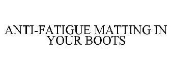 ANTI-FATIGUE MATTING IN YOUR BOOTS