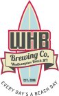 WHB BREWING CO. WESTHAMPTON BEACH, NY EST. 2016 EVERY DAY'S A BEACH DAY