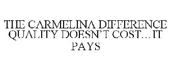 THE CARMELINA DIFFERENCE QUALITY DOESN'T COST...IT PAYS