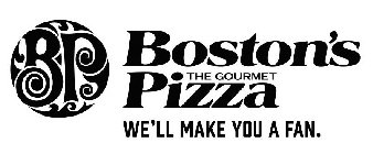 BP BOSTON'S THE GOURMET PIZZA WE'LL MAKE YOU A FAN.