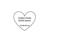 CANDY'S FOODS Q-KICK SAUCES A KICK OF LOVE