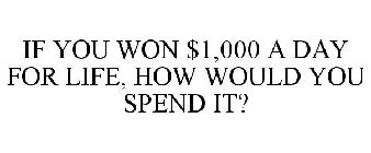 IF YOU WON $1,000 A DAY FOR LIFE, HOW WOULD YOU SPEND IT?