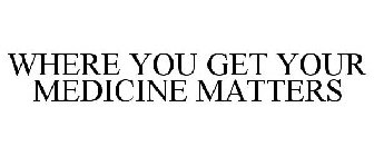 WHERE YOU GET YOUR MEDICINE MATTERS