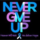 NEVER GIVE UP HEAVEN WILL WAIT WE DELIVER HOPE