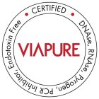 VIAPURE CERTIFIED DNASE, RNASE, PYROGEN, PCR INHIBITOR, ENDOTOXIN FREE