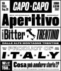 CAPO CAPO APERITIVO, VIA ITALIA SUP.26, CAPO CAPO, 38060 ALDENO ITALY, SINCE DEPUIS M.C.M.I.X, CAPOCAPO.IT, APERITIVO, SWEET & BITTER TRENTINO, DALLE ALTE MONTAGNE TRENTINE, PRODOTTO ITALIA, PRODUIT D