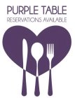 PURPLE TABLE RESERVATIONS ACCEPTED