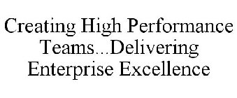 CREATING HIGH PERFORMANCE TEAMS...DELIVERING ENTERPRISE EXCELLENCE