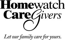 HOMEWATCH CAREGIVERS LET OUR FAMILY CARE FOR YOURS.