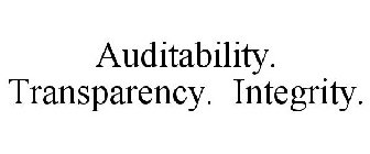 AUDITABILITY. TRANSPARENCY. INTEGRITY.