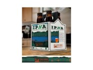 BOLD LETTERING W THE LETTERS IPNA, N IS ITALICIZED AND IN GREEN WITH PRODUCT DESCRIPTION BEING HAND CRAFTED NON-ALCOHOLIC IPA.. BRAND IS SET IN THE CLOUDS OF A NATURE SCENDE INCLUDES A POND W 2 DUCKS,