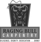 RB RAGING BULL CARPENTRY DILIGENCE, DIGNITY, DEDICATION . . .DONE!ITY, DEDICATION . . .DONE!