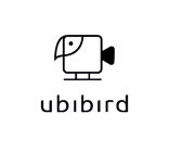 THE WORDING UBIBIRD WITH THE SQUARE SHAPED MODIFIED CAMERA WITH A BIRDS BEAK ON THE BACKSIDE OF THE CAMERA