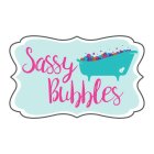 SASSY BUBBLES OVER A BATH TUB FILLED WITH COLORFUL BUBBLES