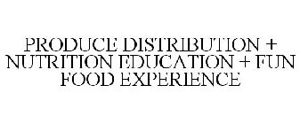 PRODUCE DISTRIBUTION + NUTRITION EDUCATION + FUN FOOD EXPERIENCE
