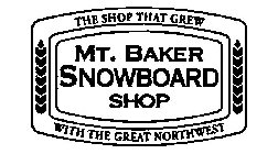 MT. BAKER SNOWBOARD SHOP THE SHOP THAT GREW WITH THE GREAT NORTHWEST