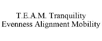 T.E.A.M. TRANQUILITY EVENNESS ALIGNMENT MOBILITY