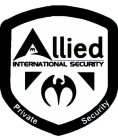 ALLIED INTERNATIONAL SECURITY PRIVATE; SECURITY