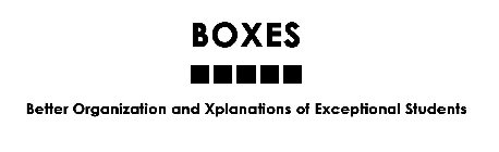 BOXES BETTER ORGANIZATION AND XPLANATIONS OF EXCEPTIONAL STUDENTS