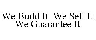 WE BUILD IT. WE SELL IT. WE GUARANTEE IT.