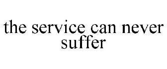 THE SERVICE CAN NEVER SUFFER