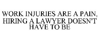 WORK INJURIES ARE A PAIN, HIRING A LAWYER DOESN'T HAVE TO BE