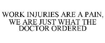 WORK INJURIES ARE A PAIN, WE ARE JUST WHAT THE DOCTOR ORDERED