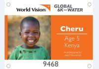 WORLD VISION GLOBAL 6K FOR WATER CHERU AGE 5 KENYA #WORLDVISION #6KFORWATER 9468