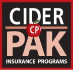 CIDER CP PAK INSURANCE PROGRAMS