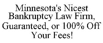 MINNESOTA'S NICEST BANKRUPTCY LAW FIRM GUARANTEED OR 100% OFF YOUR FEE'S