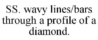 SS. WAVY LINES/BARS THROUGH A PROFILE OF A DIAMOND.