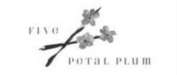 THE WORDS FIVE AND PETAL PLUM SURROUNDING REPRESENTATION OF FLOWERS ON STEM