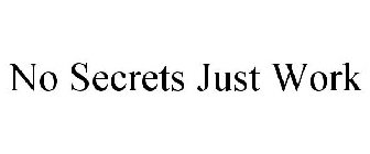 NO SECRETS JUST WORK