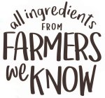 ALL INGREDIENTS FROM FARMERS WE KNOW