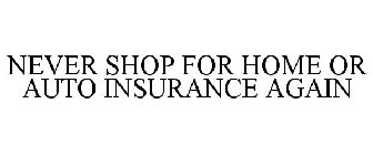 NEVER SHOP FOR HOME OR AUTO INSURANCE AGAIN