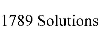 1789 SOLUTIONS