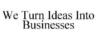 WE TURN IDEAS INTO BUSINESSES