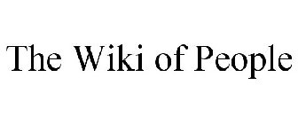 THE WIKI OF PEOPLE