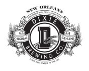 NEW ORLEANS SLOW BREWED WITH CRYSTAL CLEAR WATER DIXIE BREWING CO. D ORIGINAL GENUINE MADE AND OWNED IN THE USA