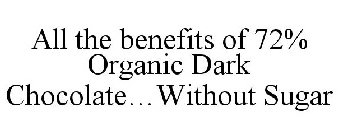 ALL THE BENEFITS OF 72% ORGANIC DARK CHOCOLATE...WITHOUT SUGAR