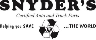 SNYDER'S CERTIFIED AUTO AND TRUCK PARTSHELPING YOU SAVE ... THE WORLD