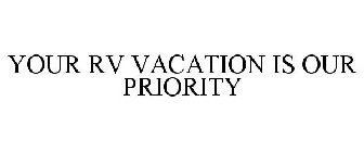 YOUR RV VACATION IS OUR PRIORITY