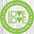 LOVE LOVE. LOVE YOUR SELF. LOVE WHAT YOU EAT.