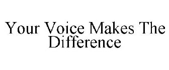YOUR VOICE MAKES THE DIFFERENCE