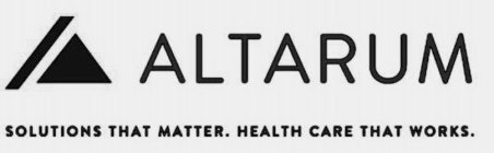 ALTARUM SOLUTIONS THAT MATTER. HEALTH CARE THAT WORKS.